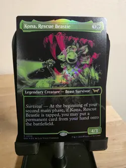MTG FOIL Kona, Rescue Beastie Showcase Duskmourn House of Horror 358 NM - Image 1