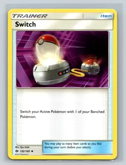 Switch 132/149 Uncommon Trainer Sun & Moon Base Pokemon Card 2017 - Image 1