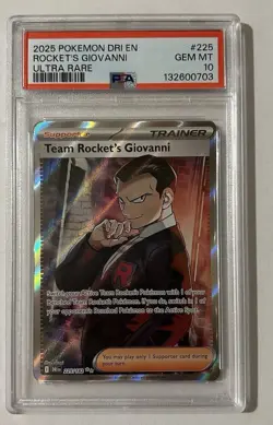 2025 POKEMON DRI EN-DESTINED RIVALS #225 ROCKET'S GIOVANNI ULTRA RARE - Image 1