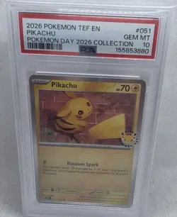 Pikachu 051/162 Pokemon TCG Day 2026 Collection Pokemon TCG PSA 10 - Swirl - Image 1