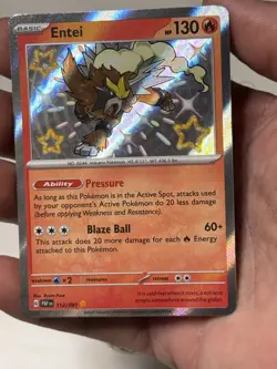 Entei 112/091 Paldean Fates Shiny Rare Pokemon Card TCG - Image 1