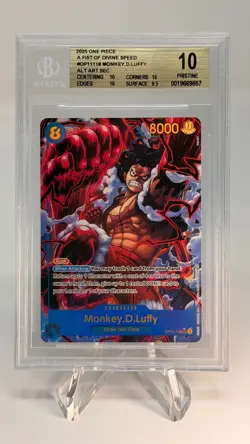 Monkey D. Luffy SEC ALT ART OP11-118 A Fist of Divine Beckett BGS 10 Pristine - Image 1
