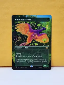 1x BORDERLESS ALT ART Birds of Paradise, NM, DMR, Magic: the Gathering, MtG - Image 1