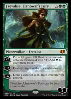 [1x] Freyalise, Llanowar's Fury - Slight Play, English - Commander 2014 MTG Magi - Image 1