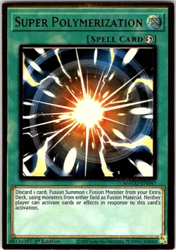 Yugioh Super Polymerization MAGO-EN047 1st Edition NM - Image 1