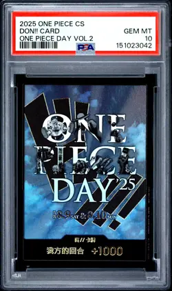 2025 ONE PIECE SIMPLIFIED CHINESE ONE PIECE DAY VOL.2 DON!! CARD PSA 10 - Image 1