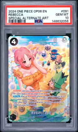 2024 ONE PIECE OP06-WINGS OF THE CAPTAIN SPECIAL ALTERNATE ART REBECCA PSA 10 - Image 1