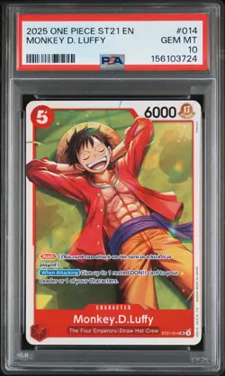 2025 ONE PIECE STARTER DECK ST21-EX GEAR 5 #014 MONKEY D. LUFFY PSA 10 - Image 1
