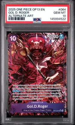 2025 ONE PIECE OP13-CARRYING ON HIS WILL ALTERNATE ART #064 GOL D. ROGER PSA 10 - Image 1