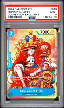 2024 ONE PIECE PROMOS CONVENTION EXCLUSIVE #043 MONKEY D. LUFFY PSA 9 - Image 1