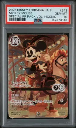 2025 DISNEY LORCANA JAPANESE JA 9-ICONIC MICKEY MOUSE BRAVE LITTLE PRINCE PSA 10 - Image 1