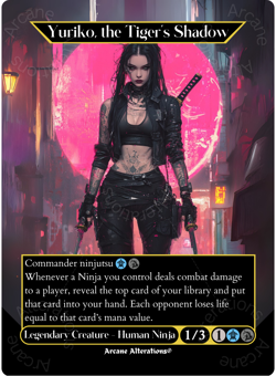 Yuriko, the Tiger's Shadow - Full Art Altered Art Custom Proxy Cards - Image 1