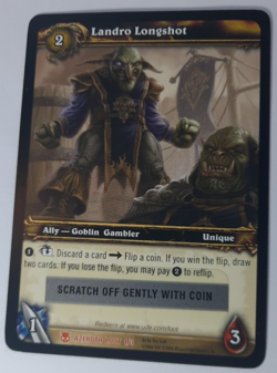 World of Warcraft TCG Landro Longshot Loot Card Unscratched (Tabard of Flame) - Image 1