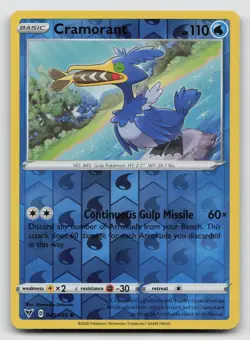 Pokemon Cramorant Reverse Holo Uncommon SWSH04: Vivid Voltage 040/185 NM - Image 1