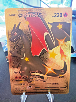 Charizard V HP220 Gold Metal Pokemon Card-Collectible MUST HAVE 🔥 - Image 1