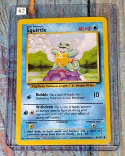 Pokemon Card Squirtle 63/102 Base Set Basic Common 1999 (#2) - Image 3