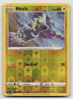 Pokemon Blitzle Reverse Holo Common SWSH04: Vivid Voltage 053/185 NM - Image 1