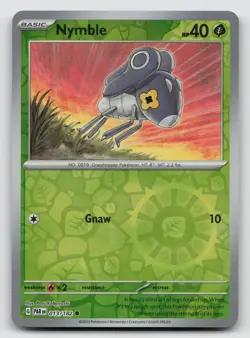 Pokemon Nymble - Reverse Holo Common SV04: Paradox Rift 013/182 NM - Image 1