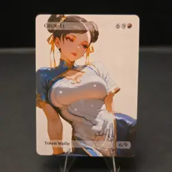 Chun-Li, Waifu the Gathering, Custom Anime Female Trading Card, Street Fighter - Image 1