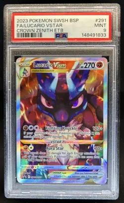 2019-2023 Pokemon SWSH Black Star Promos Lucario VST #SWSH291 PSA 9 - Image 1