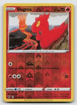 Pokemon Slugma Reverse Holo Common SWSH04: Vivid Voltage 027/185 NM - Image 1