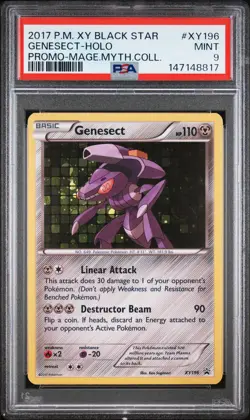 2017 POKEMON XY PROMO MAGEARNA MYTHICAL COLLECTION #XY196 GENESECT-HOLO PSA 9 - Image 1