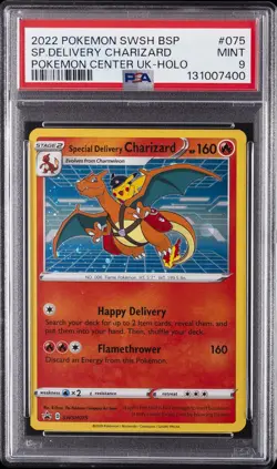 2022 POKEMON SWSH BLACK STAR PROMO #075 SPECIAL DELIVERY CHARIZARD-HOLO PSA 9 - Image 1