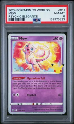 2024 POKEMON 2023 WORLD CHAMPIONSHIP DECK: PSYCHIC ELEGANCE #011 MEW PSA 8 - Image 1