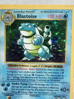 Pokemon Blastoise Base Set (Shadowless) Holo 02/102 - Image 2
