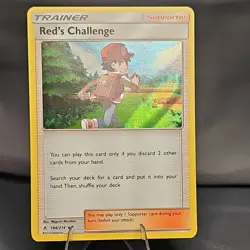 Pokemon Red's Challenge Trainer Holo Rare 184/214 SM-Unbroken Bonds 2019 LP - Image 1