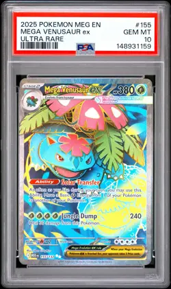 2025 Pokemon Mega Evolution 155 Venusaur ex Ultra Rare PSA 10 148931159 - Image 1