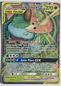 Venusaur & Snivy GX 1/236 Pokemon TCG SM-Cosmic Eclipse Ultra Rare Holo - Image 1