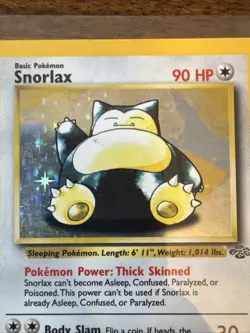 Snorlax (No Symbol) Holo Rare Jungle 11/64 Pokemon Card - WOTC 1999 - Image 2
