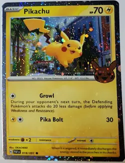 Fart Swirl 🌀 Pikachu 018 Cosmos Holo Heavily Bleed Error Rare Pokemon TCG 27 - Image 2