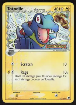 Totodile 67/101 Reverse Holo Stamp Dragon Frontiers Nm - Image 1