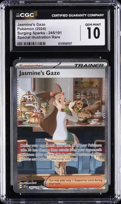 2024 POKEMON SURGING SPARKS SPECIAL ILLUSTRATION RARE JASMINE'S GAZE CGC 10 GM - Image 1