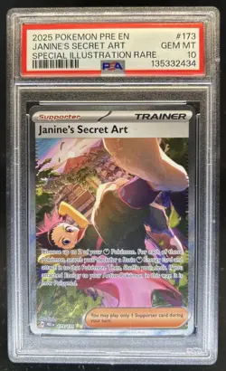 2025 Pokemon Prismatic Evolutions Janine's Secret Technique #173/131 PSA 10 - Image 1