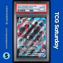 2021 POKEMON SWSH BLACK STAR PROMO VMAX BATTLE BOX #103 BLASTOISE VMAX PSA 10 - Image 1