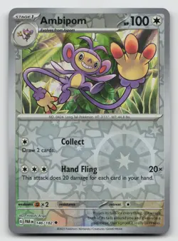 Pokemon Ambipom Reverse Holo Uncommon SV04: Paradox Rift 146/182 NM - Image 1