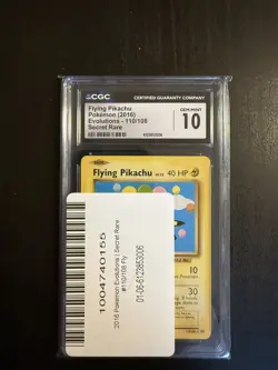 2016 POKEMON EVOLUTIONS SECRET RARE #110/108 FLYING PIKACHU CGC 10 GEM MINT - Image 3