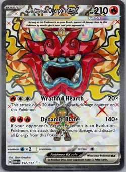 Hearthflame Mask Ogerpon ex 192/167 Twilight Masquerade Pokemon TCG Holo NM - Image 1