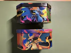 Pokemon TCG Mega Charizard X + Y ex EMPTY Tins NO PACKS NO PROMOS - Image 3
