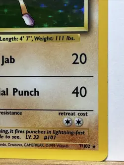 ✨ Pokemon TCG – Hitmonchan – Base Set – 1999 – Holo Rare - Image 4