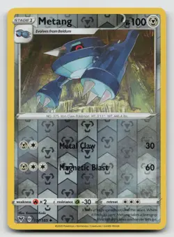 Pokemon Metang Reverse Holo Uncommon SWSH04: Vivid Voltage 117/185 NM - Image 1