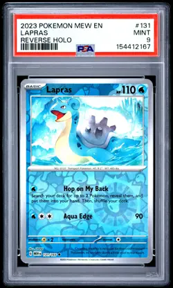 2023 POKEMON MEW EN-151 REVERSE HOLO #131 LAPRAS PSA 9 - Image 1