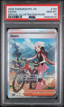 2025 POKEMON PFL EN-PHANTASMAL FLAMES SPECIAL ILLUSTRATION RARE #129 DAWN PSA 10 - Image 1