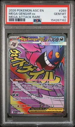 2026 POKEMON ASC EN-ASCENDED HEROES MEGA ATTACK RARE #269 MEGA GENGAR EX PSA 10 - Image 1