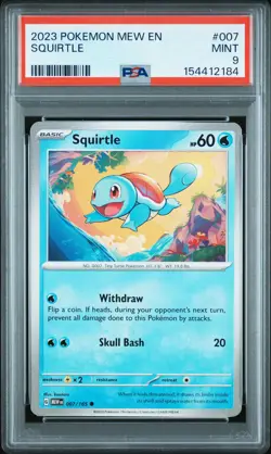 2023 POKEMON MEW EN-151 #007 SQUIRTLE PSA 9 - Image 1