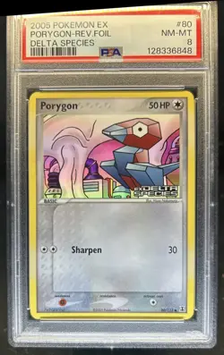 2005 Pokemon EX Delta Species Porygon #80/113 PSA 8 - Image 1