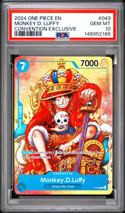 2024 ONE PIECE PROMOS CONVENTION EXCLUSIVE #043 MONKEY D. LUFFY PSA 10 - Image 1